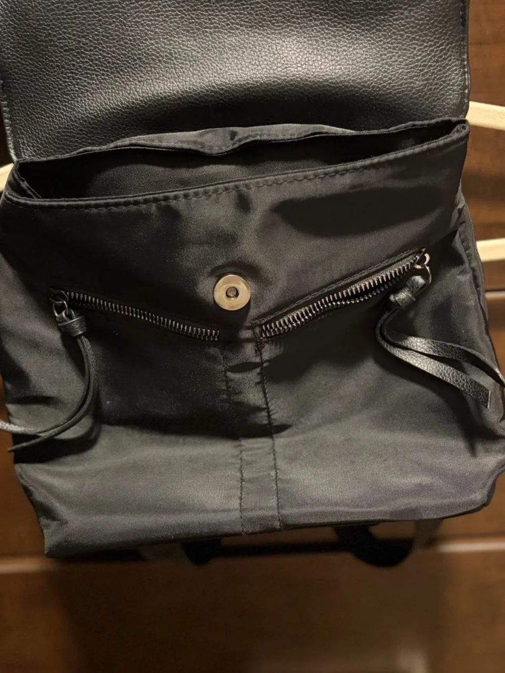 Botkier Black Mini Backpack with Leather Flap